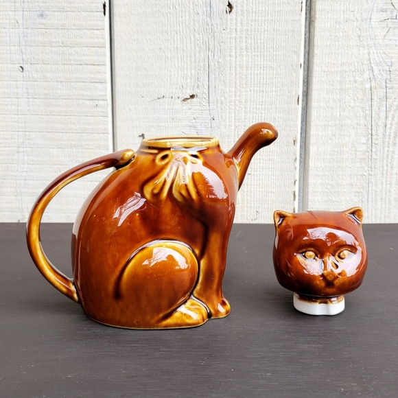 Vintage Cat Ceramic Novelty Ornament Tea Pot - Picture 6 of 8